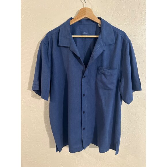 Tommy Bahama Silk Blue Island Zone Casual Button Up Shirt - Picture 1 of 11